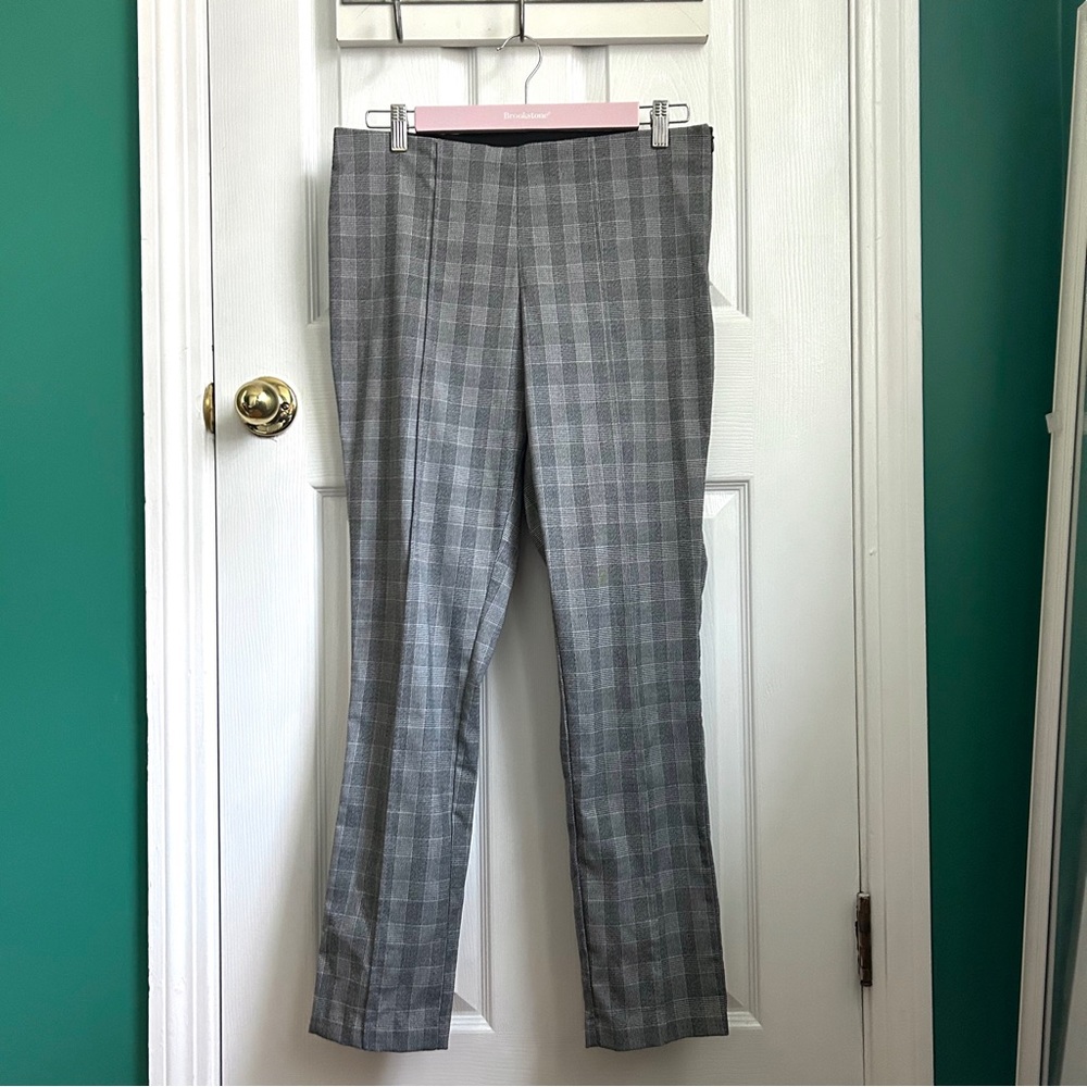 Kenneth Cole Black/White Plaid Trousers 6
